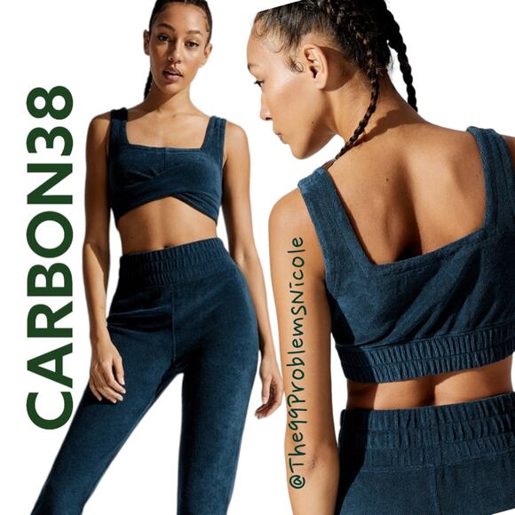 CARBON38 Micro Terry Square Neck Bra - Picture 1 of 7